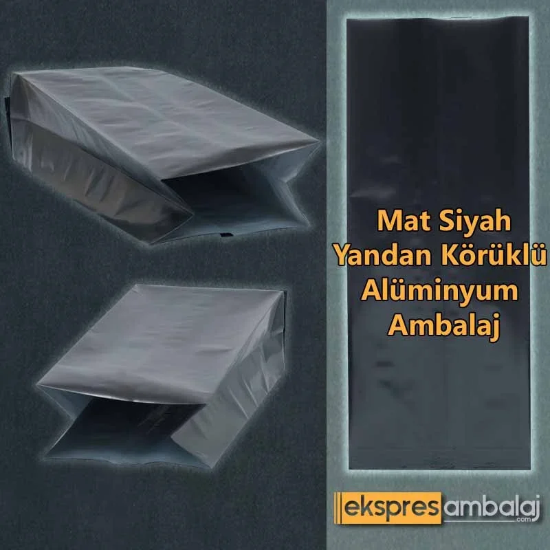 Alüminyum Yandan Körüklü Kahve Torbası (1000 gr - Valfli)