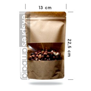 Dar Pencereli Kraft Kilitli Doypack 13x22,5 - Görsel 2