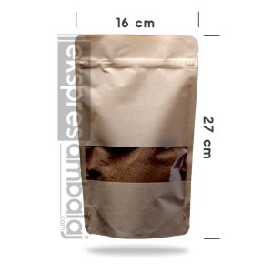 Dar Pencereli Kraft Kilitli Doypack 16x27 - Görsel 3