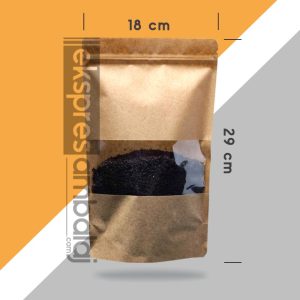 Dar Pencereli Kraft Kilitli Doypack 18x29