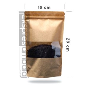 Dar Pencereli Kraft Kilitli Doypack 18x29 - Görsel 2