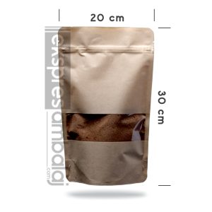 Dar Pencereli Kraft Kilitli Doypack 20x30 - Görsel 2