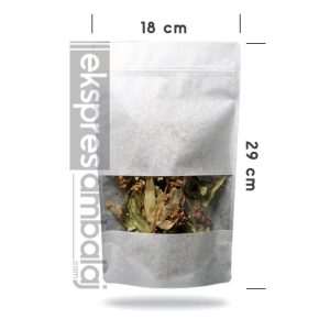 Beyaz Kraft Pencereli Kilitli Doypack 18x29 - Görsel 2