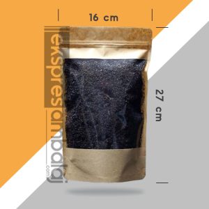 Geniş Pencereli Kraft Kilitli Doypack 16x27