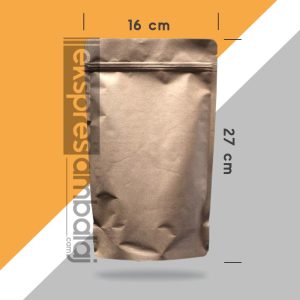 Kraft Alüminyum Kilitli Doypack 16x27