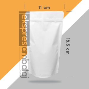 Mat Beyaz Alüminyum Kilitli Doypack 11x18,5
