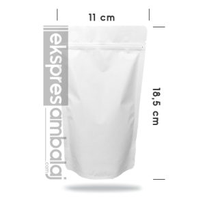 Mat Beyaz Alüminyum Kilitli Doypack 11x18,5 - Görsel 2