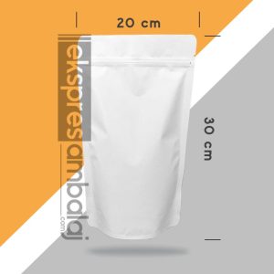 Mat Beyaz Alüminyum Kilitli Doypack 20x30
