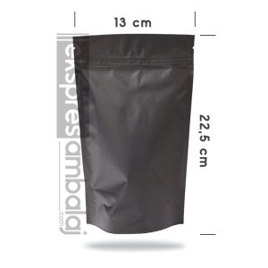 Mat Siyah Alüminyum Kilitli Doypack 13x22,5 - Görsel 2