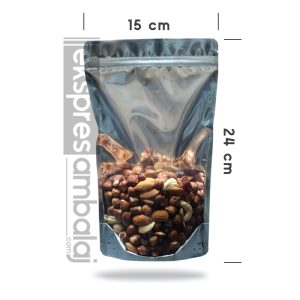 Şeffaf Metalize Kilitli Doypack 15x24 - Görsel 2