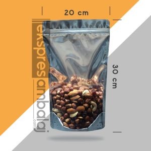 Şeffaf Metalize Kilitli Doypack 20x30