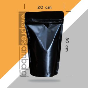 Siyah Alüminyum Kilitli Doypack 20x30