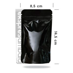 Siyah Alüminyum Kilitli Doypack 8,5x14,5 - Görsel 2