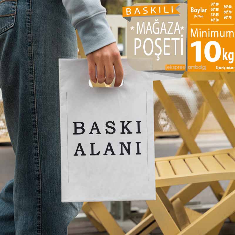 beyaz-magaza-poseti Baskılı Beyaz Mağaza Poşeti - Görsel 1